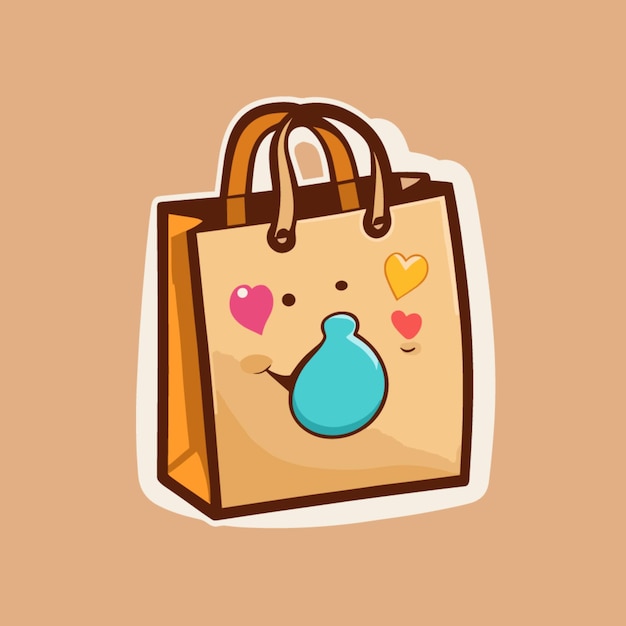 Vector vector de dibujos animados de bolsas de compras