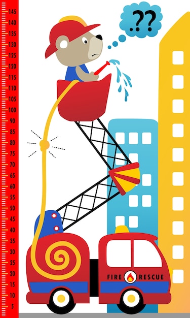 Vector de dibujos animados de bombero