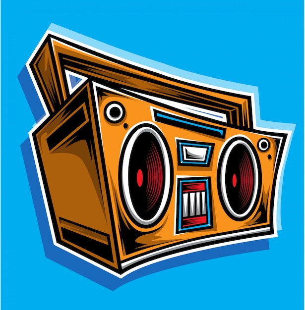 Vector de dibujos animados boombox