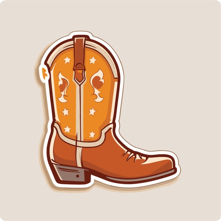 Vector vector de dibujos animados de botas de vaquero