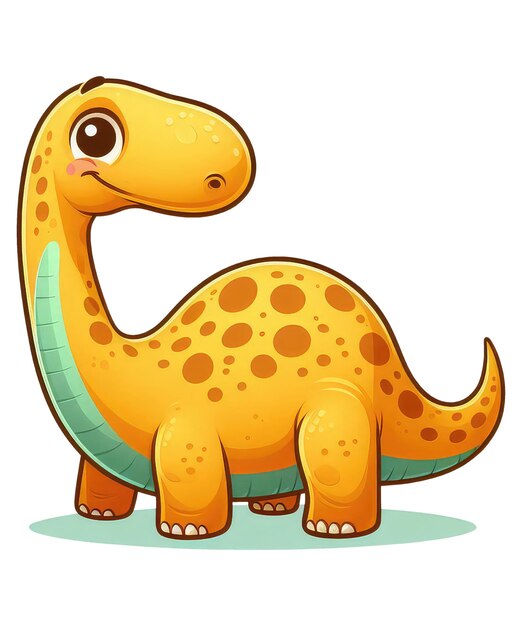 Vector de dibujos animados brontosaurio gracioso aislado sobre fondo blanco