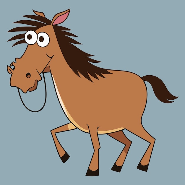 Vector de dibujos animados de caballos lindos