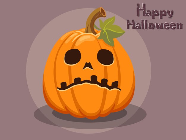 Vector de dibujos animados de calabaza halloween sobre fondo.Ilustración de vector.