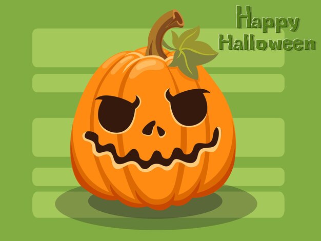 Vector de dibujos animados de calabaza halloween sobre fondo.Ilustración de vector.