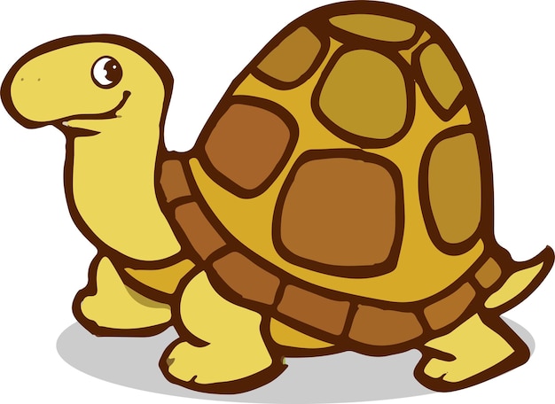 Vector de dibujos animados caminando tortuga feliz