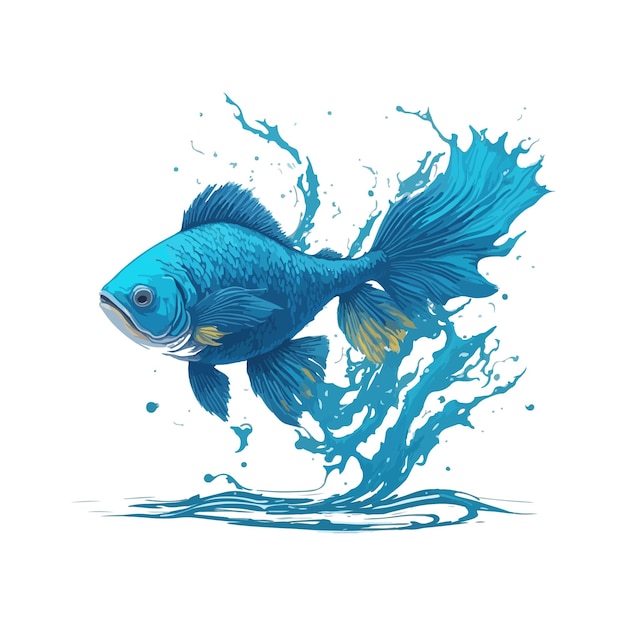 Vector de dibujos animados para camisetas de peces grandes