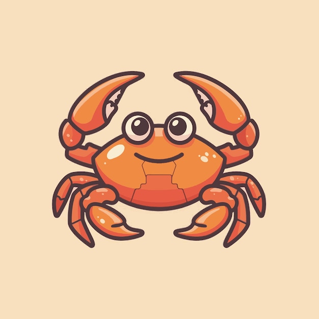 un vector de dibujos animados de un cangrejo lindo aislado
