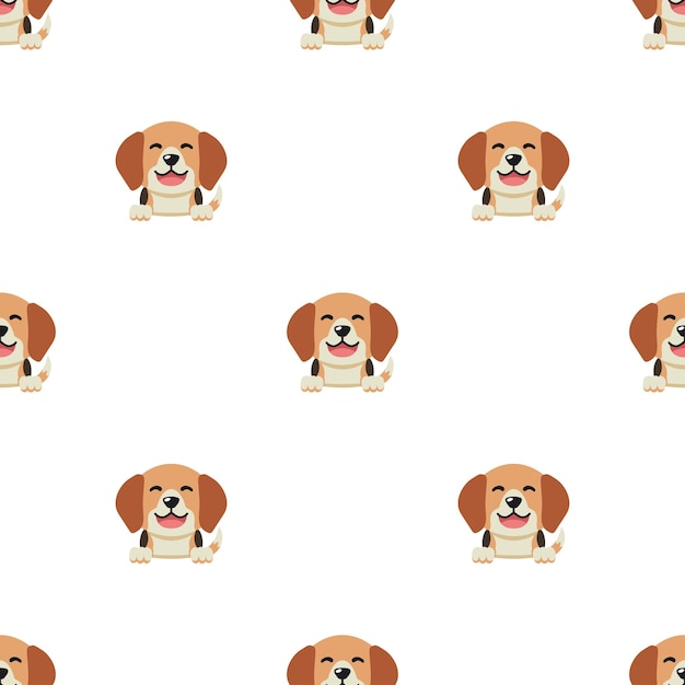 Vector de dibujos animados carácter beagle perro sin fisuras de fondo