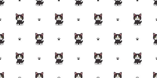 Vector de dibujos animados carácter gato negro de fondo transparente para el diseño.