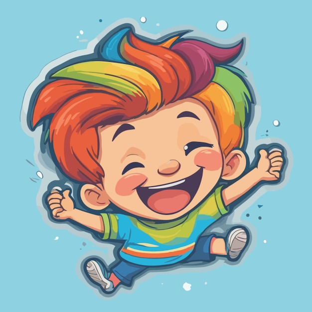 Vector de dibujos animados de chicos felices