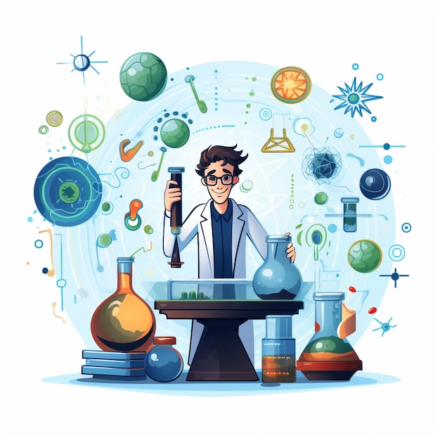 Vector de dibujos animados de clipart de ciencia