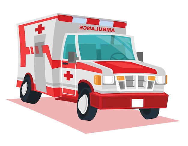 Vector de dibujos animados de coche de ambulancia; | Vector Premium Vector de dibujos animados de coche de ambulancia; | Vector Premium