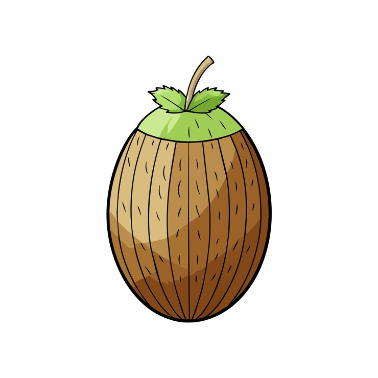 Vector vector de dibujos animados de coco ilustración concepto de obra de arte de estilo plano