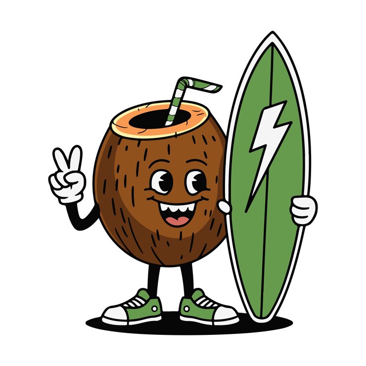 Vector vector de dibujos animados de coco