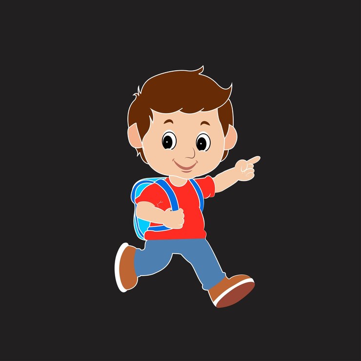 Vector de dibujos animados de colegial inteligente y colorido