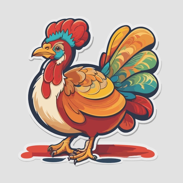 Vector de dibujos animados en color de pavo