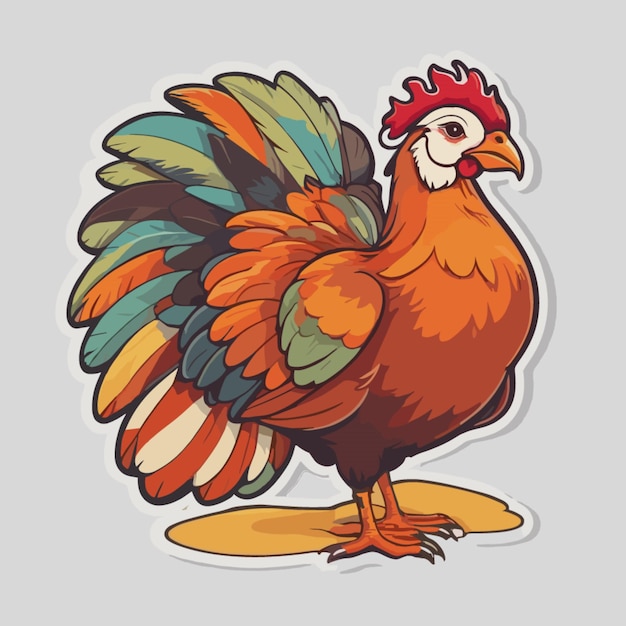 Vector de dibujos animados en color de pavo