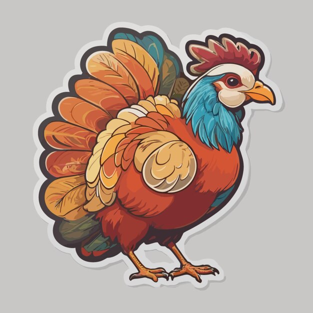 Vector de dibujos animados en color de pavo