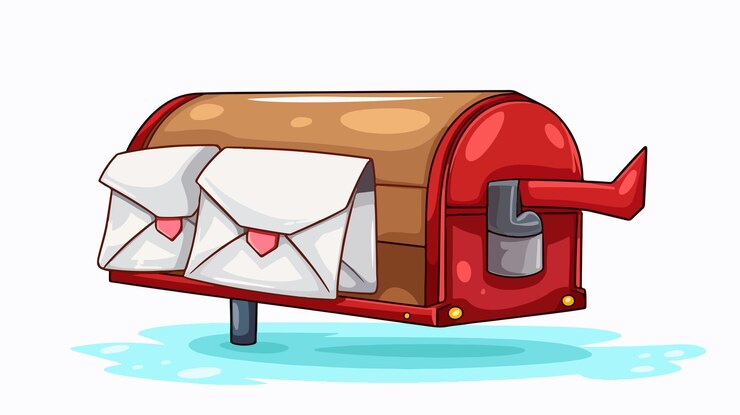 Vector vector de dibujos animados creativos de correo con espacio libre para texto diseño lúdico y colorido para marketing