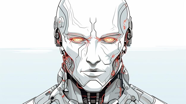 Vector de dibujos animados de cyborg