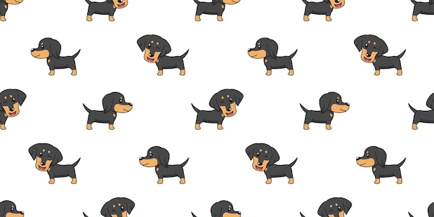 Vector de dibujos animados dachshund perro sin fisuras de fondo