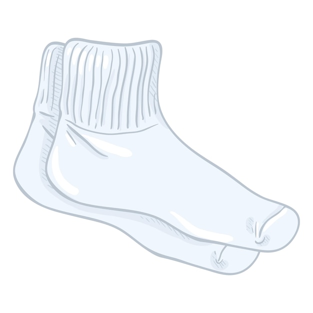 Vector dibujos animados deporte estilo calcetines blancos