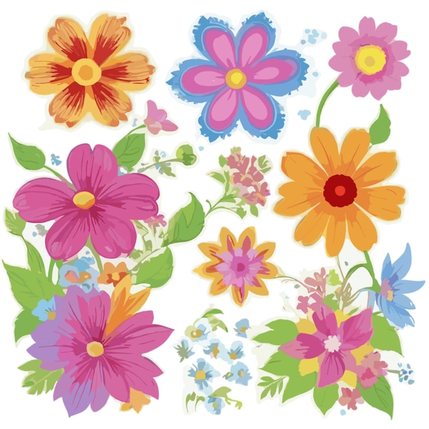 Vector de dibujos animados de diseño floral