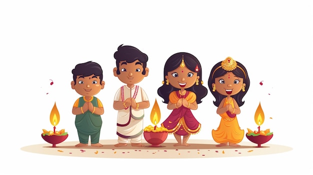 Vector vector de dibujos animados de diwali