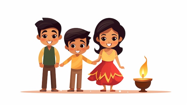 Vector vector de dibujos animados de diwali