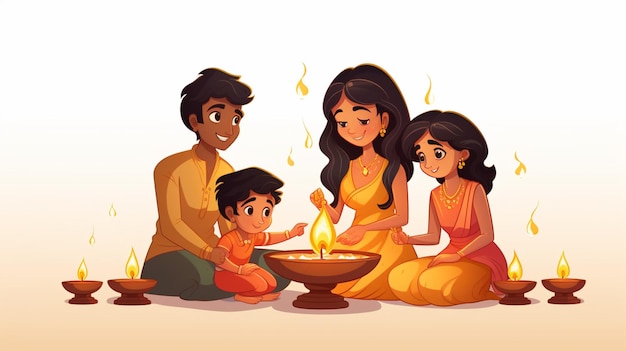 Vector vector de dibujos animados de diwali