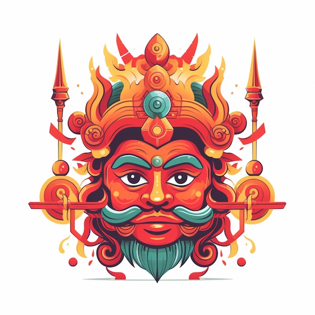 Vector de dibujos animados de Dussehra