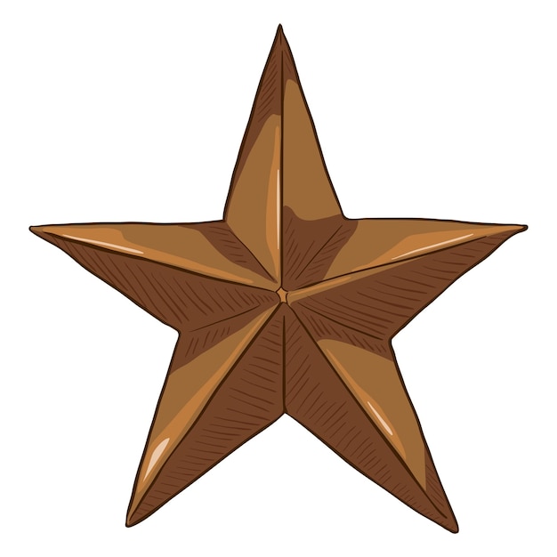 Vector de dibujos animados estrella de bronce