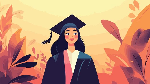 Vector de dibujos animados de estudiantes universitarias felices