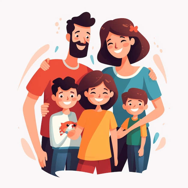 Vector vector de dibujos animados de la familia