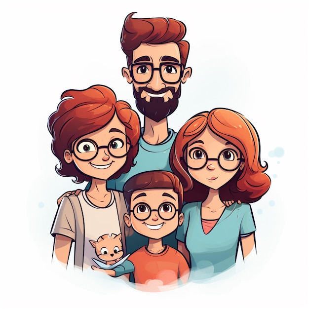 Vector vector de dibujos animados de la familia