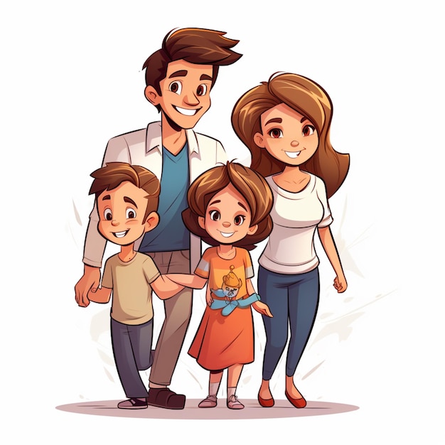 Vector de dibujos animados de la familia