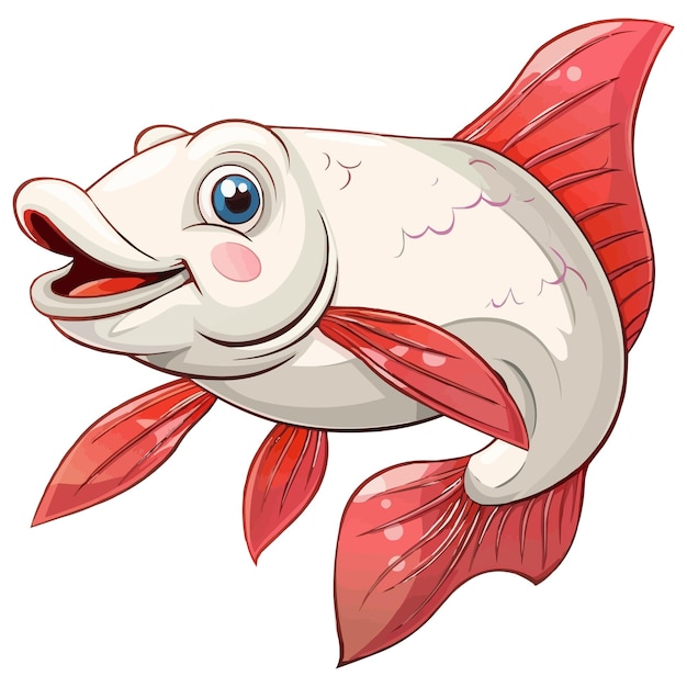 Vector de dibujos animados feliz pez Pangasius