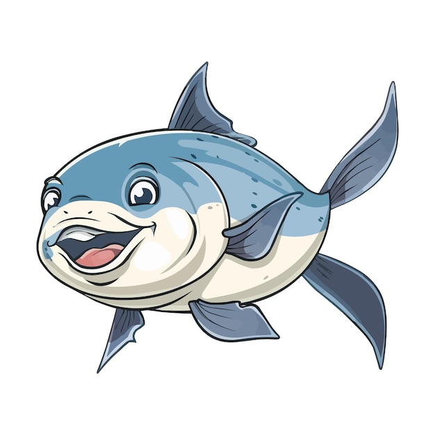 Vector de dibujos animados feliz pez Pangasius