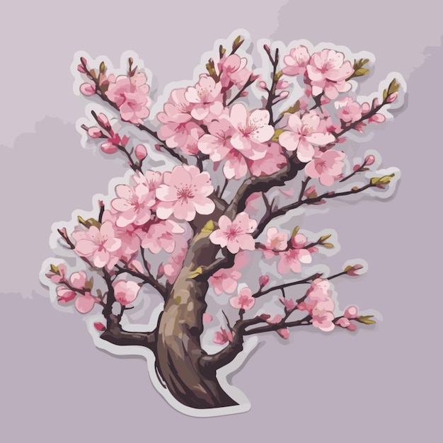 Vector vector de dibujos animados de la flor de cerezo