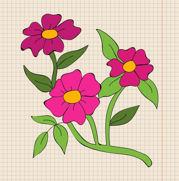 Vector vector de dibujos animados de flores