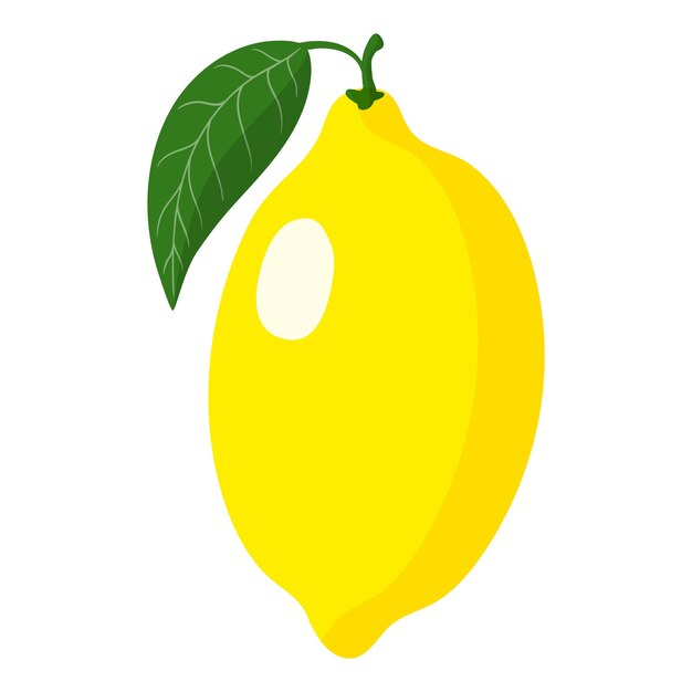 Vector de dibujos animados de fruta fresca de limón. compras de alimentos ecológicos.