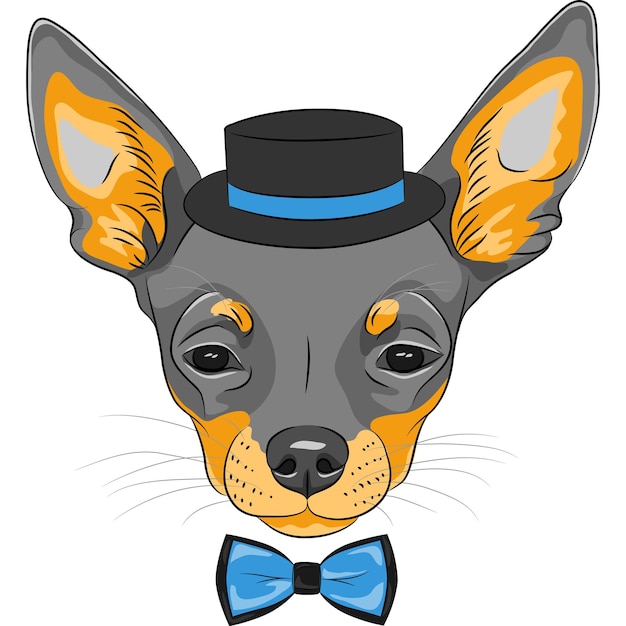 Vector de dibujos animados hipster perro Chihuahua raza