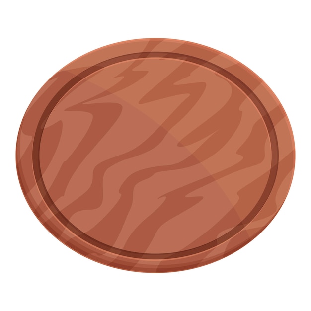 Vector de dibujos animados de icona de bandeja de madera de cocina Menú de alimentos nutrición