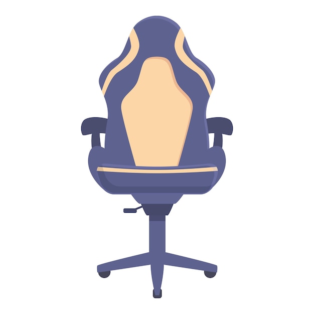Vector de dibujos animados de icono de asiento de jugador ergonómico Silla de juego Oficina de computadora