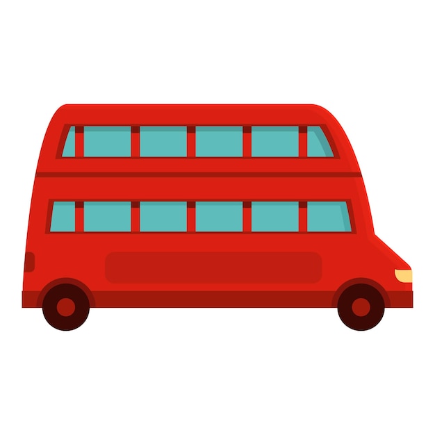 Vector de dibujos animados de icono de autobús de Londres doble Red Decker Uk turista