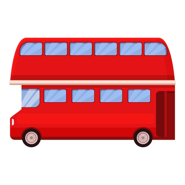 Vector de dibujos animados con icono de autobús rojo de la estación