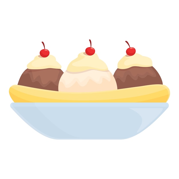 Vector de dibujos animados de icono de azúcar de plátano comida chocolate postre de vainilla
