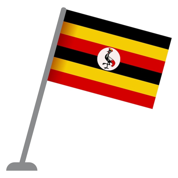 Vector de dibujos animados de icono de bandera de escritorio de Uganda Stand héroes Día de la Independencia