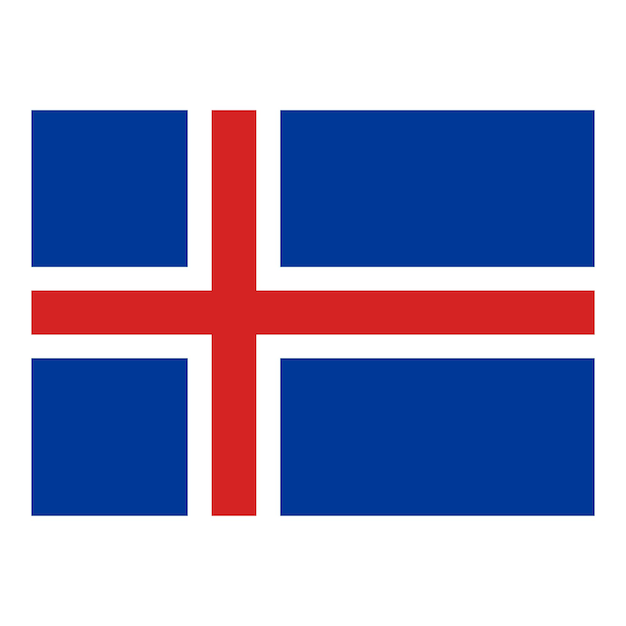 Vector de dibujos animados de icono de bandera de Islandia Viajes país Turismo insular