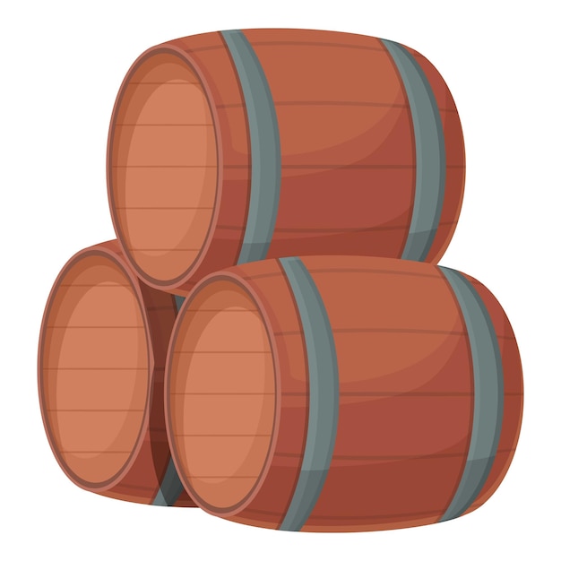 Vector de dibujos animados de icono de barril de vino Bodega Bodega Barra de bebidas
